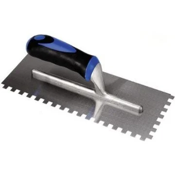Bright Steel Trowel - 8mm Notch - Soft Grip