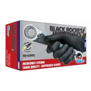 Black Rocket Nitrile Gloves - S - 100 pack