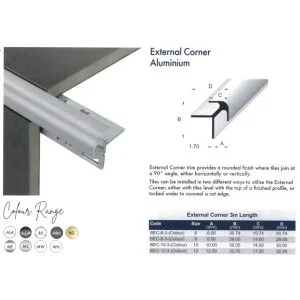 External Corner Angle 12mm x 3m - Gloss Black - BAT - IN-STORE PICK-UP ONLY